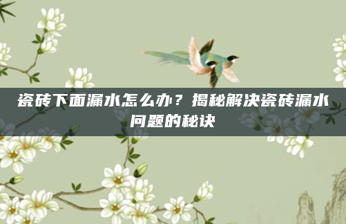 瓷砖下面漏水怎么办？揭秘解决瓷砖漏水问题的秘诀