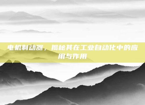 电机制动器，揭秘其在工业自动化中的应用与作用