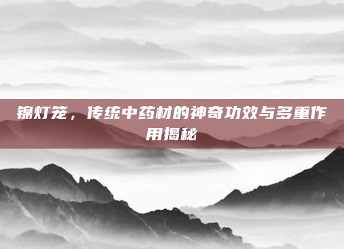 锦灯笼，传统中药材的神奇功效与多重作用揭秘