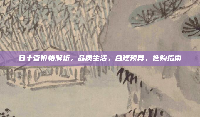 日丰管价格解析，品质生活，合理预算，选购指南