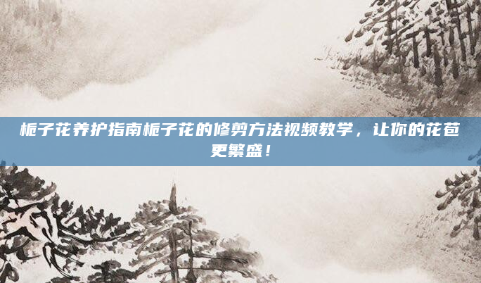 栀子花养护指南栀子花的修剪方法视频教学，让你的花苞更繁盛！