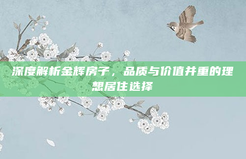 深度解析金辉房子，品质与价值并重的理想居住选择