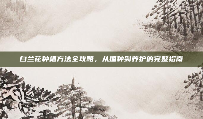 白兰花种植方法全攻略，从播种到养护的完整指南