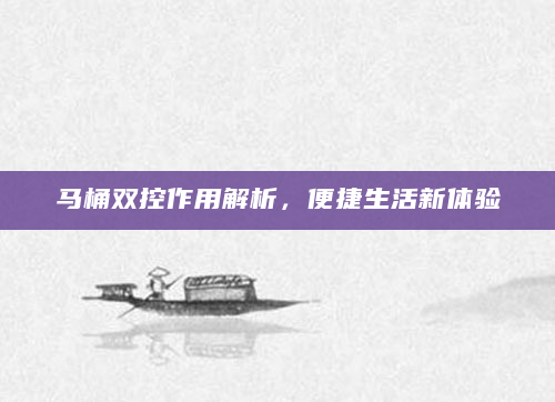 马桶双控作用解析，便捷生活新体验