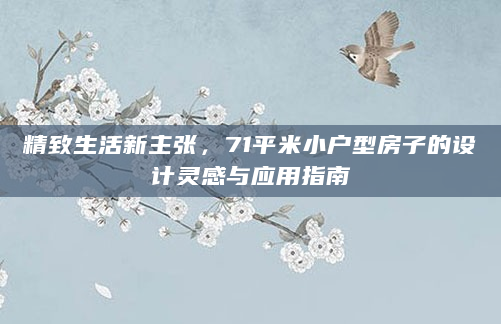 精致生活新主张，71平米小户型房子的设计灵感与应用指南