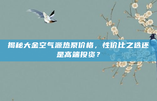 揭秘大金空气源热泵价格，性价比之选还是高端投资？