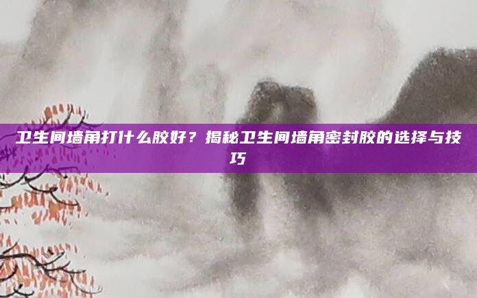 卫生间墙角打什么胶好？揭秘卫生间墙角密封胶的选择与技巧