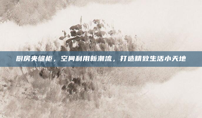 厨房夹缝柜，空间利用新潮流，打造精致生活小天地