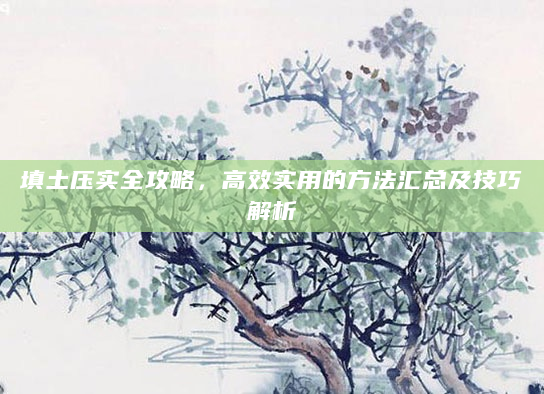 填土压实全攻略，高效实用的方法汇总及技巧解析