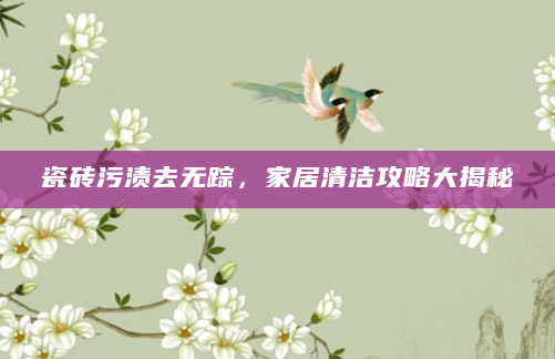 瓷砖污渍去无踪，家居清洁攻略大揭秘
