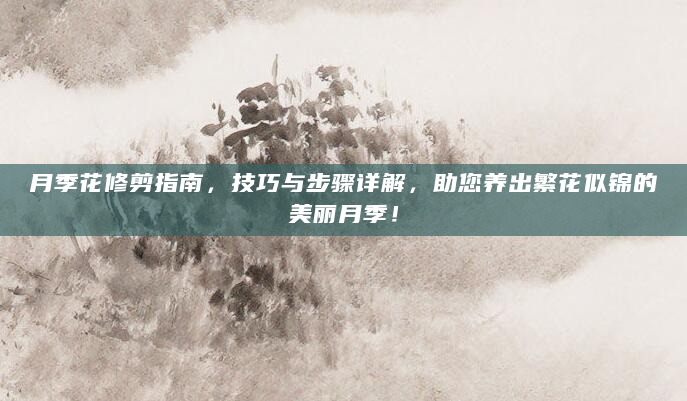月季花修剪指南，技巧与步骤详解，助您养出繁花似锦的美丽月季！