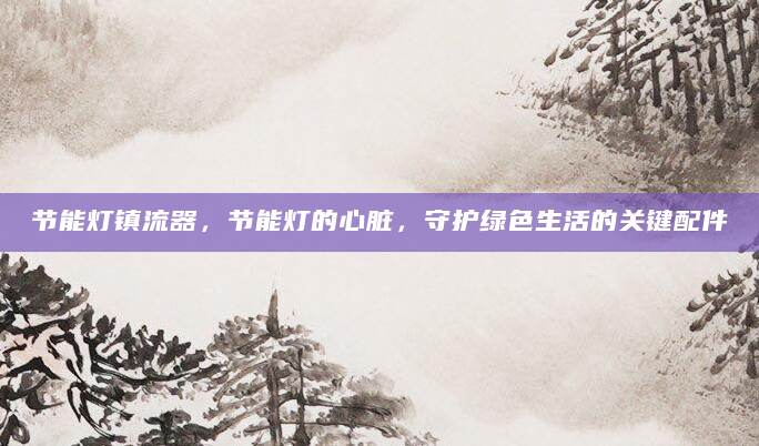 节能灯镇流器，节能灯的心脏，守护绿色生活的关键配件