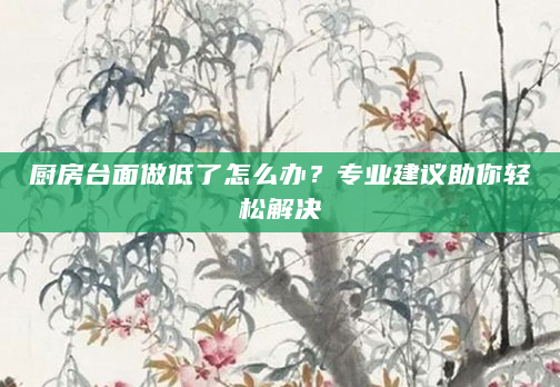 厨房台面做低了怎么办？专业建议助你轻松解决