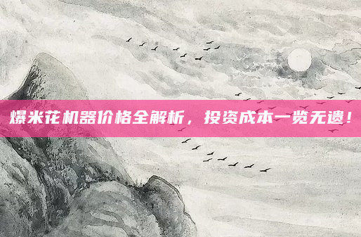 爆米花机器价格全解析，投资成本一览无遗！