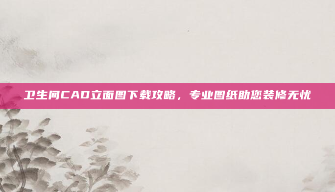 卫生间CAD立面图下载攻略，专业图纸助您装修无忧