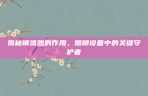 揭秘镇流器的作用，照明设备中的关键守护者