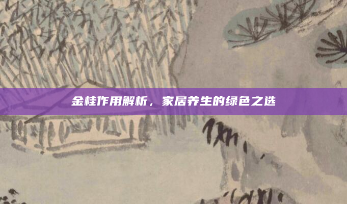 金桂作用解析，家居养生的绿色之选