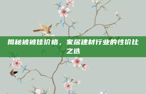 揭秘被被佳价格，家居建材行业的性价比之选