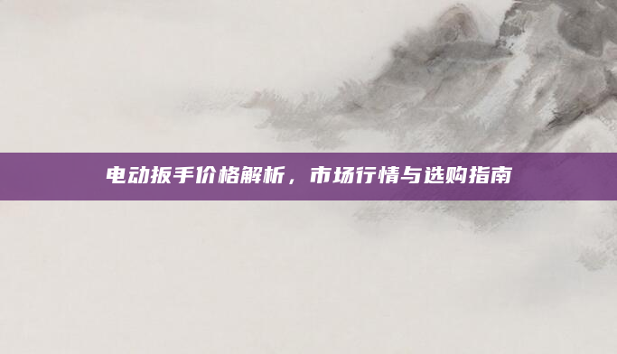 电动扳手价格解析，市场行情与选购指南