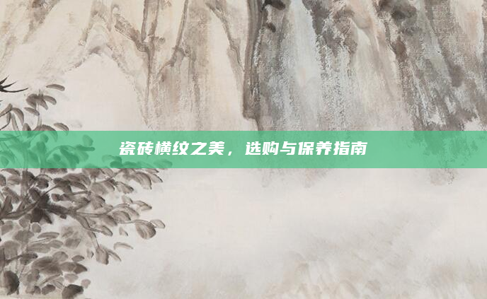 瓷砖横纹之美，选购与保养指南