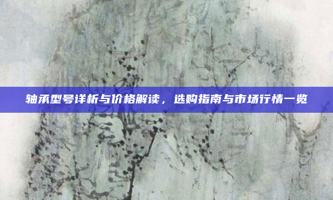 轴承型号详析与价格解读，选购指南与市场行情一览