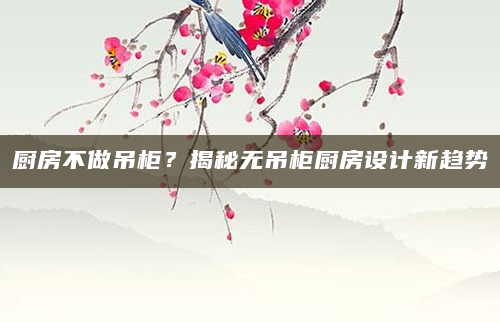 厨房不做吊柜？揭秘无吊柜厨房设计新趋势