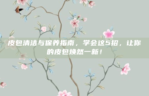 皮包清洁与保养指南，学会这5招，让你的皮包焕然一新！