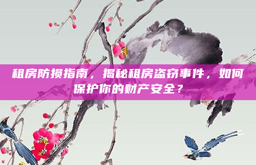 租房防损指南，揭秘租房盗窃事件，如何保护你的财产安全？