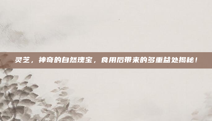 灵芝，神奇的自然瑰宝，食用后带来的多重益处揭秘！