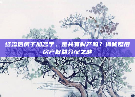 结婚后房子加名字，是共有财产吗？揭秘婚后房产权益分配之谜