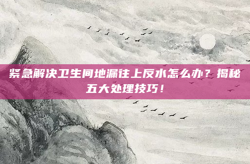 紧急解决卫生间地漏往上反水怎么办？揭秘五大处理技巧！