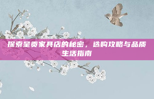探索呈贡家具店的秘密，选购攻略与品质生活指南