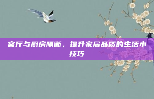 客厅与厨房隔断，提升家居品质的生活小技巧
