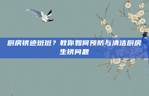 厨房锈迹斑斑？教你如何预防与清洁厨房生锈问题