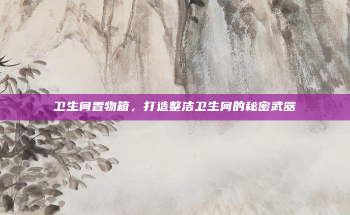 卫生间置物箱，打造整洁卫生间的秘密武器