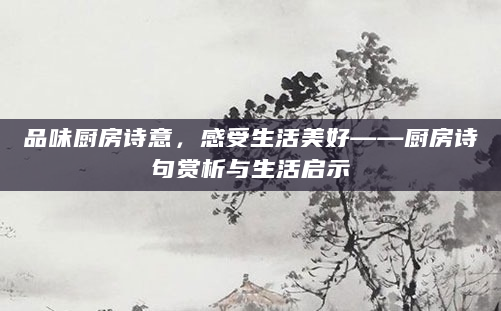 品味厨房诗意，感受生活美好——厨房诗句赏析与生活启示