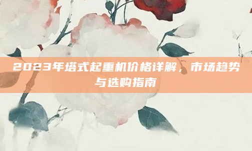 2023年塔式起重机价格详解，市场趋势与选购指南