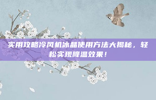 实用攻略冷风机冰晶使用方法大揭秘，轻松实现降温效果！