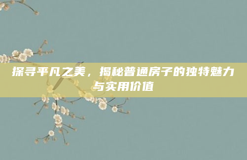 探寻平凡之美，揭秘普通房子的独特魅力与实用价值