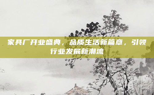 家具厂开业盛典，品质生活新篇章，引领行业发展新潮流
