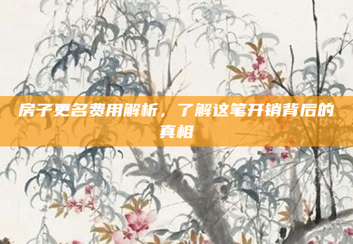 房子更名费用解析，了解这笔开销背后的真相