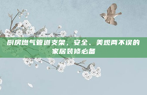 厨房燃气管道支架，安全、美观两不误的家居装修必备