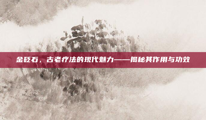 金砭石，古老疗法的现代魅力——揭秘其作用与功效