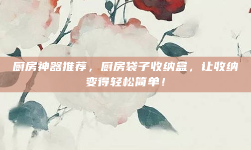 厨房神器推荐，厨房袋子收纳盒，让收纳变得轻松简单！