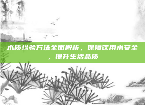 水质检验方法全面解析，保障饮用水安全，提升生活品质