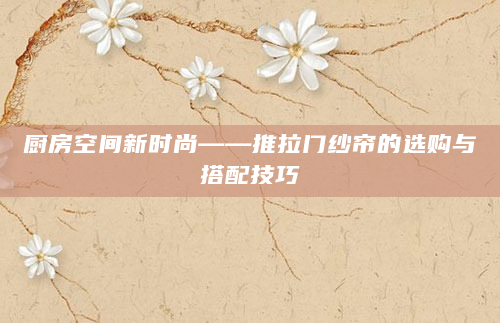厨房空间新时尚——推拉门纱帘的选购与搭配技巧