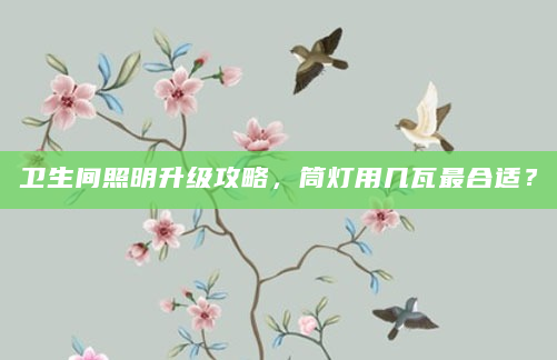 卫生间照明升级攻略，筒灯用几瓦最合适？