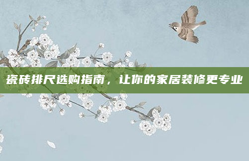 瓷砖排尺选购指南，让你的家居装修更专业