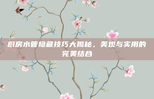 厨房水管隐藏技巧大揭秘，美观与实用的完美结合