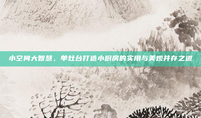 小空间大智慧，单灶台打造小厨房的实用与美观并存之道